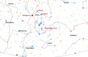 Orion – vinterns stjärnbild Orion M42 - Stjärnkarta