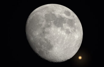 Månen stryker förbi Mars från Sverige! Eller ockulterar den helt! 9 feb 2025. Månen och Mars